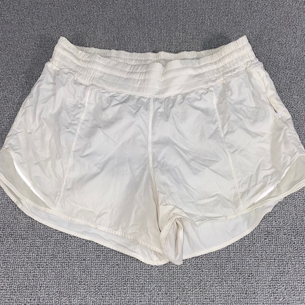 Lululemon Speed Up High Rise Shorts Womens Size 10 White Athletic Running Gym